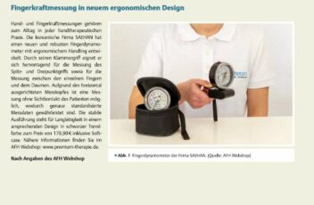 Fingerkraftmessung in neuem ergonomischen Design - Artikel von Rainer Zumhasch