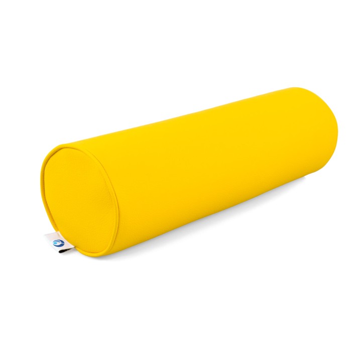 AFH Nacken- und Knierolle | hochwertiger Kunstlederbezug | 50 x 15 cm | gelb