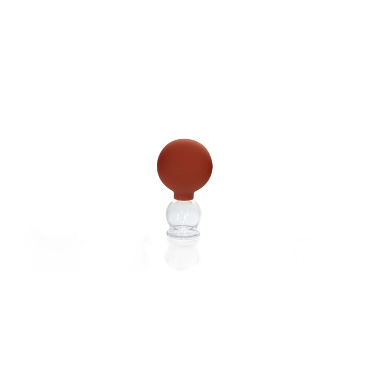 Schröpfglas mit Saugball und Olive | Qualitätsglas | Ø 2,5 cm