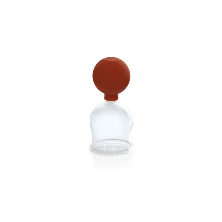 Schröpfglas mit Saugball und Olive | Qualitätsglas | Ø 5,5 cm