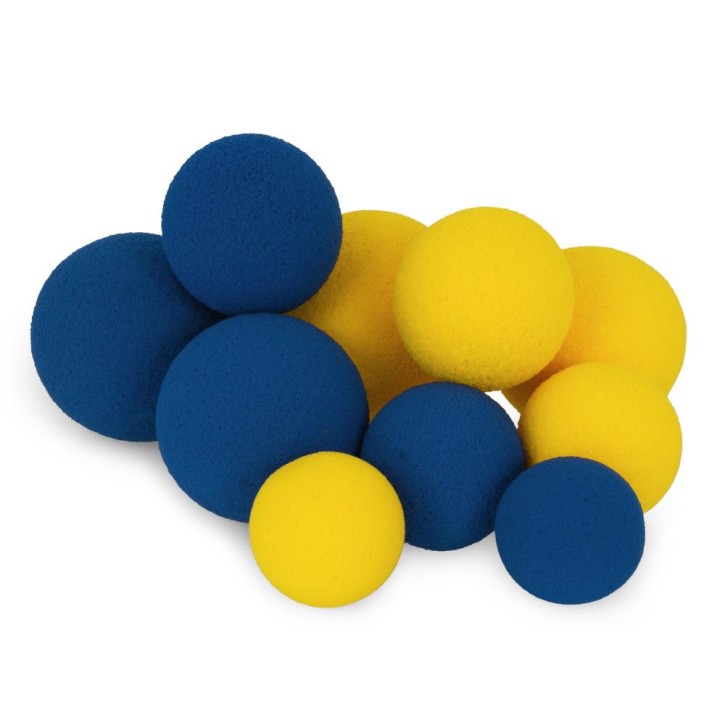 10er Set AFH Schaumstoffbälle Senso Deluxe ohne Beschichtung gelb und blau