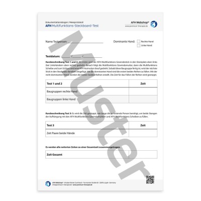 Dokumentationsbögen/Messprotokoll AFH Multifunktions-Steckboard Test Premium