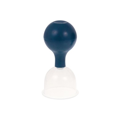 Schröpfglas aus Kunststoff mit Ball | Dunkelblau | Außen-Ø ca. 67 mm