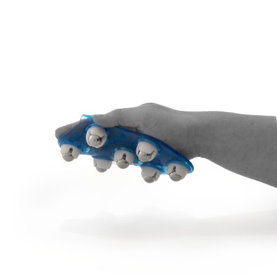 Body Massager mit 7 Rollen | Massage Handschuh verstellbar 360 Grad | blau