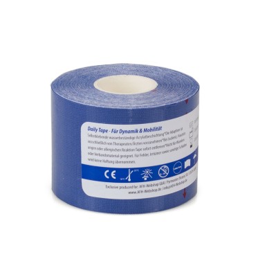 Elastisches Tape | Kinesi Tape | Wellness Tape | 5,0 cm x 5 m | blau | MHD erreicht