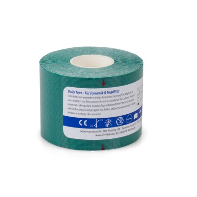 Elastisches Tape | Kinesi Tape | Wellness Tape | 5,0 cm x 5 m | grün | MHD erreicht