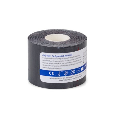 Elastisches Tape | Kinesi Tape | Wellness Tape | 5,0 cm x 5 m | schwarz | MHD erreicht