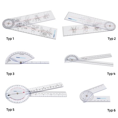 AFH Winkelmesser | Goniometer aus Kunststoff | 6er Set