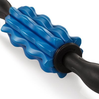 Massage Foam Roller mit Griffen | blau