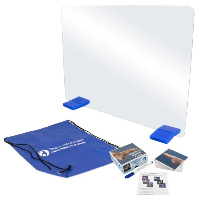 AFH T-Spiegel® Premium | groß | Standfuß: blau | Bildkarten Fuß | inkl. Tragetasche | ca. 69,5 cm x 50,2 cm