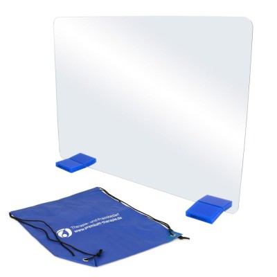 AFH T-Spiegel® Premium | groß | Standfuß: blau | inkl. Tragetasche | ca. 69,5 cm x 50,2 cm