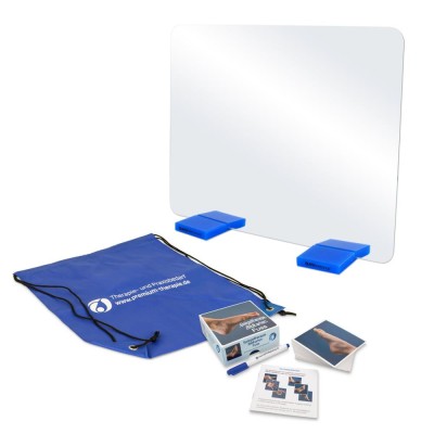 AFH T-Spiegel® Premium | mittel | Standfuß: blau | Bildkarten Fuß | inkl. Tragetasche