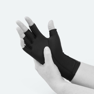 EDEMA Light | 3/4 Finger | Ödem Handschuh | M | schwarz