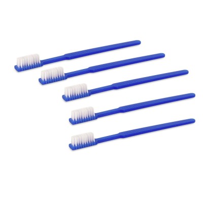 Einmal-Zahnbürsten mit Zahnpasta | Blau | 5 Stück | MHD erreicht