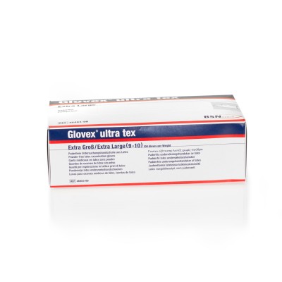 Glovex® ultra tex | Latexhandschuhe | 100 Stück | XL | MHD 31.12.2023