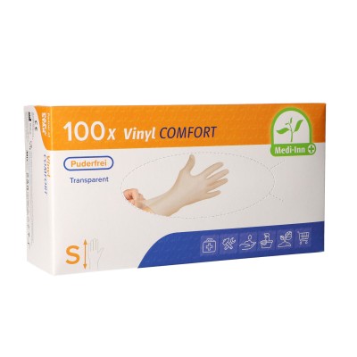 Medi-Inn® PS Handschuhe | Vinyl puderfrei Comfort | Größe: S