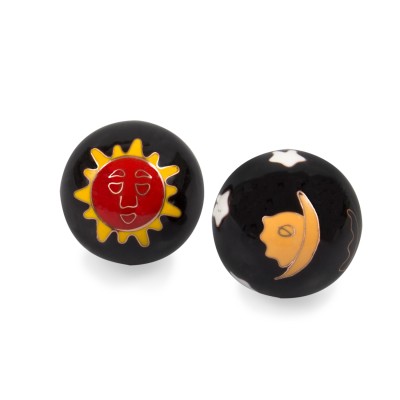 QiGong Kugeln | Sonne und Mond schwarz 2 | Ø 45 mm