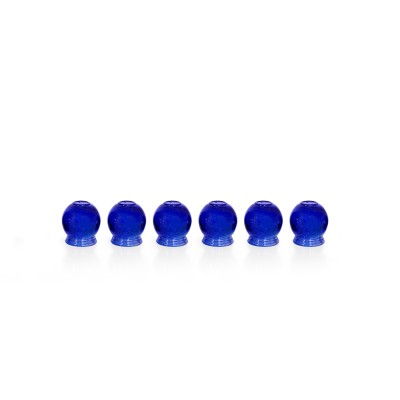 Schröpfgläser aus Glas zum Feuerschröpfen | blau | Ø 3,0 cm | 6er Set
