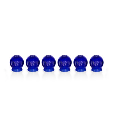 Schröpfgläser aus Glas zum Feuerschröpfen | blau | Ø 4,0 cm | 6er Set