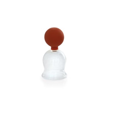 Schröpfglas mit Saugball und Olive | Qualitätsglas | Ø 6,5 cm