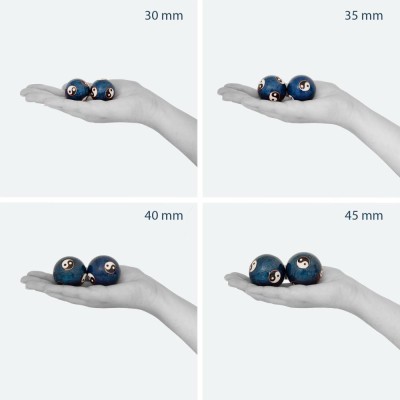 QiGong Kugeln | Yin Yang blau | Ø 30 mm