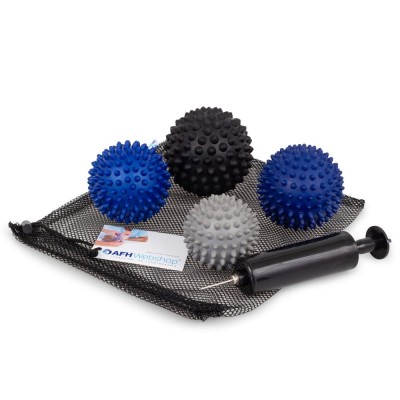 TheraPIE Massageball | Igelball SOFT Deluxe | 4er Spar-Set inkl. Pumpe
